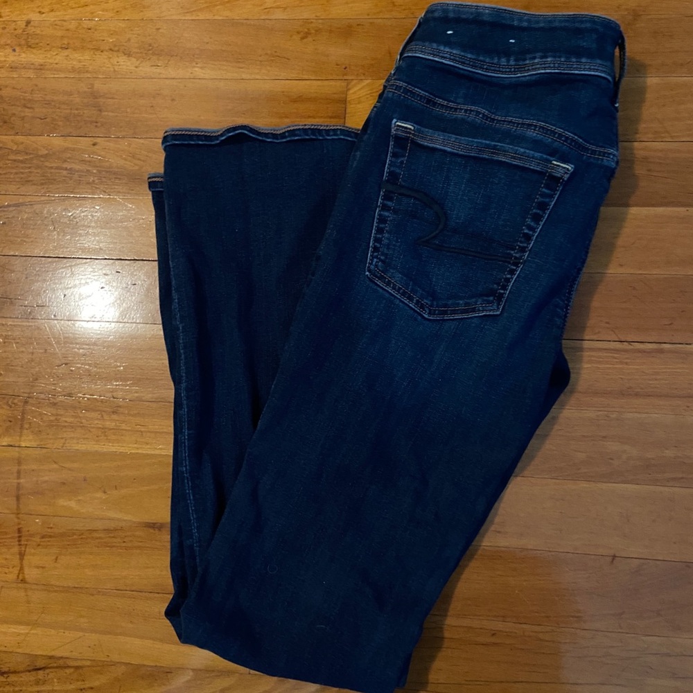 AE dark wash bootcut jeans